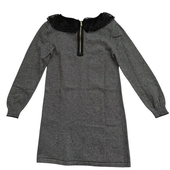 Little Marc Jacobs Girls Knit Dress Size 8 Striped Black Grey Casual Dainty - Picture 10 of 10